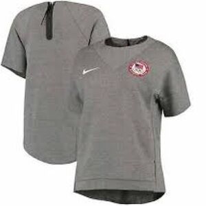 nike team usa womens gray short sleeve crew neck t shirt